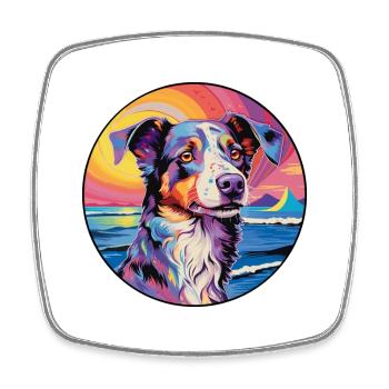 New Zealand Huntaway Dog Breed Colorful Cartoon Wa - Square fridge magnet - white - Front