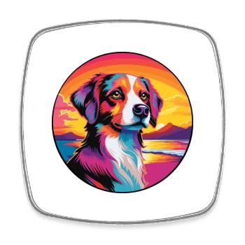 Nederlandse Kooikerhondje Dog Breed Cartoon Color - Magnet carré - blanc - Devant