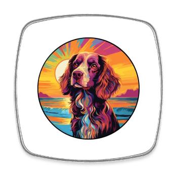 Norfolk Spaniel Hunderasse Bunte Karikatur Waterco - Viereckiger Kühlschrankmagnet - Weiß - Vorne