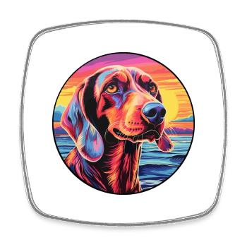 Lévrier norvégien race de chien coloré dessin animé Waterco - Magnet carré - blanc - Devant