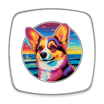 Pembroke Welsh Corgi chien race coloré dessin animé Wa - Magnet carré - blanc - Devant