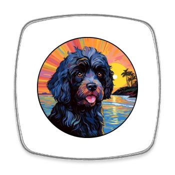 Portuguese Water Dog Breed Colorful Cartoon Waterc - Square fridge magnet - white - Front