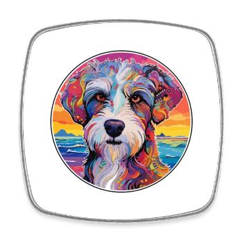 Picardie Schäferhund Hund Rasse Bunte Karikatur Wasserc - Viereckiger Kühlschrankmagnet - Weiß - Vorne