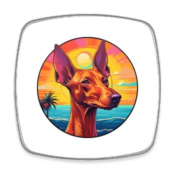 Pharaon Hound Dog Race Coloré Cartoon Watercolo - Magnet carré - blanc - Devant