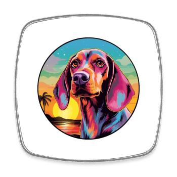 Polish Hunting Hound Dog Breed Colorful Cartoon Wa - Square fridge magnet - white - Front