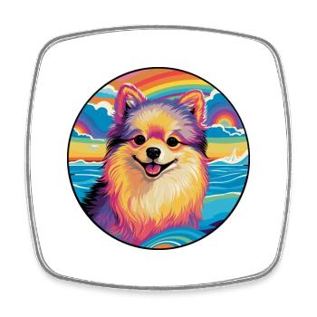 Spitz de Poméranie Race De Chien Coloré Cartoon Waterc - Magnet carré - blanc - Devant