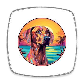 Rhodesian Ridgeback Hunderasse Bunte Karikatur Wat - Viereckiger Kühlschrankmagnet - Weiß - Vorne