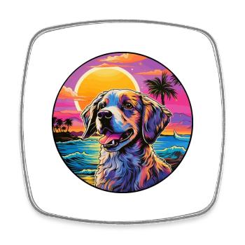 Perdiguero Navarro Dog Breed Colorful Cartoon Wate - Square fridge magnet - white - Front
