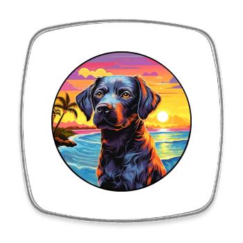 Chien de garde portugais race de chien coloré dessin animé Wat - Magnet carré - blanc - Devant