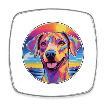 Sabueso Espanol Dog Breed Colorful Cartoon Waterco - Square fridge magnet - white - Front