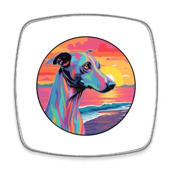 Rampur Greyhound Hund Rasse Bunte Karikatur Wasserc - Viereckiger Kühlschrankmagnet - Weiß - Vorne