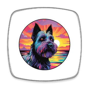Scottish Terrier Chien Race Coloré Cartoon Waterc - Magnet carré - blanc - Devant