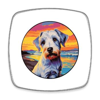 Sealyham Terrier Dog Breed Colorful Cartoon Waterc - Square fridge magnet - white - Front