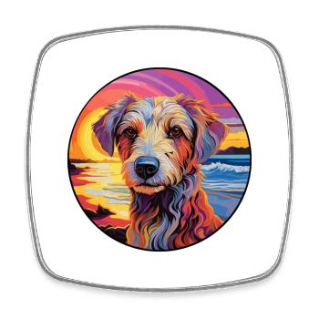 Taigan Kyrgyz Taighany Dog Breed Colorful Cartoon - Square fridge magnet - white - Front