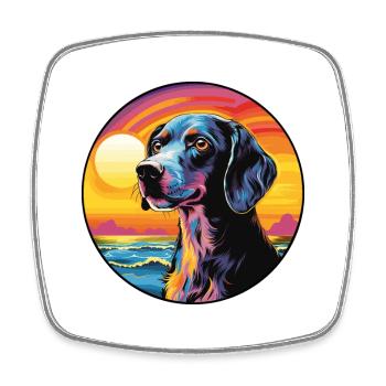 Chien tricolore sibérien race de chien coloré dessin animé - Magnet carré - blanc - Devant