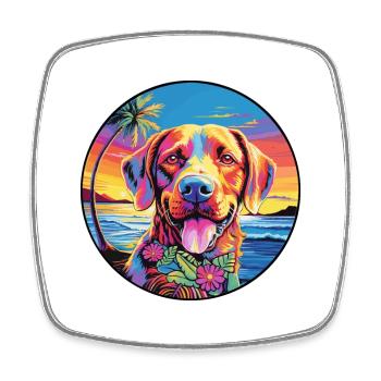 Slovensky Cuvac Race De Chien Coloré Dessin Animé Waterco - Magnet carré - blanc - Devant
