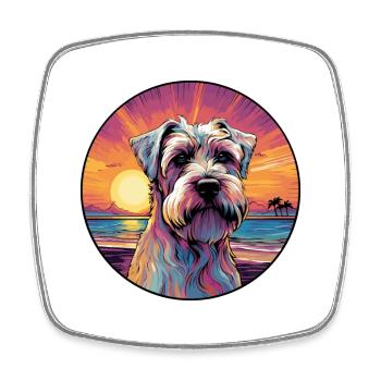 Soft Coated Wheaten Terrier Dog Breed Colorful Car - Square fridge magnet - white - Front