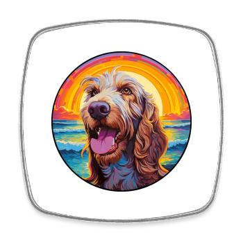 Spinone Italiano Race De Chien Coloré Cartoon Waterc - Magnet carré - blanc - Devant
