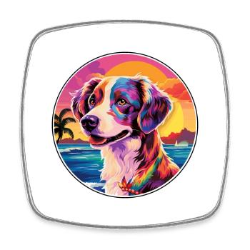 Schweizer Laufhund Hunderasse Bunte Karikatur Watercol - Viereckiger Kühlschrankmagnet - Weiß - Vorne