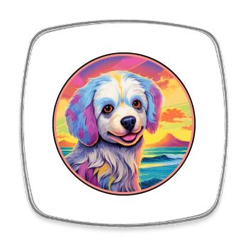 Tahltan Bear Dog Breed Colorful Cartoon Watercolor - Square fridge magnet - white - Front