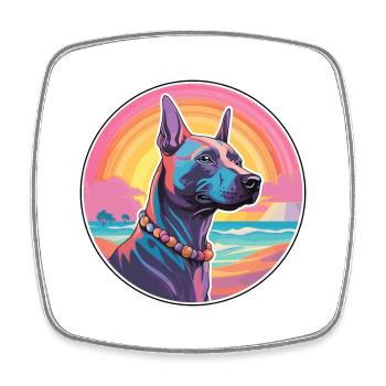 Thai Ridgeback Dog Breed Colorful Cartoon Watercol - Square fridge magnet - white - Front