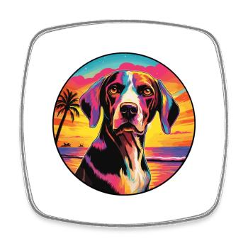 Serbischer Jagdhund Rasse Bunte Karikatur Watercolo - Viereckiger Kühlschrankmagnet - Weiß - Vorne