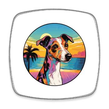 Glatter Foxterrier Hunderasse Bunte Karikatur Wate - Viereckiger Kühlschrankmagnet - Weiß - Vorne