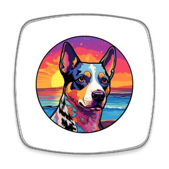 St. Miguel Cattle Dog Rasse Bunte Karikatur Wasserc - Viereckiger Kühlschrankmagnet - Weiß - Vorne