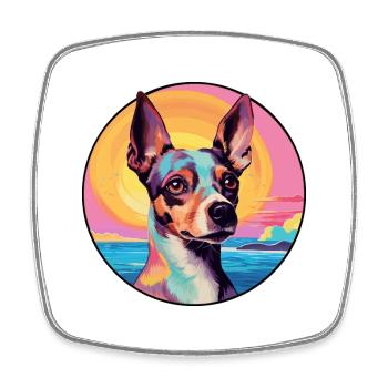 Jouet Fox Terrier Race De Chien Coloré Cartoon Waterco - Magnet carré - blanc - Devant