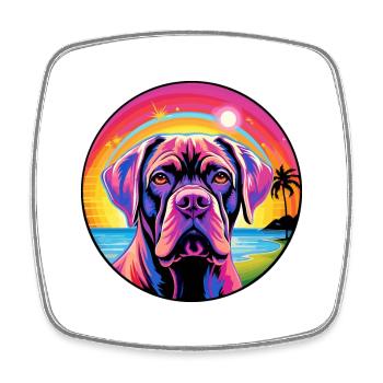 Transmontano Mastiff Dog Breed Colorful Cartoon Wa - Square fridge magnet - white - Front