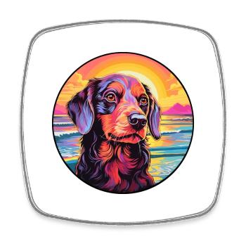 Uruguayen Cimarron Chien Race Coloré Dessin Animé Wate - Magnet carré - blanc - Devant