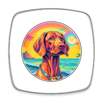 Vizsla Dog Breed Colorful Cartoon Watercolor - Square fridge magnet - white - Front