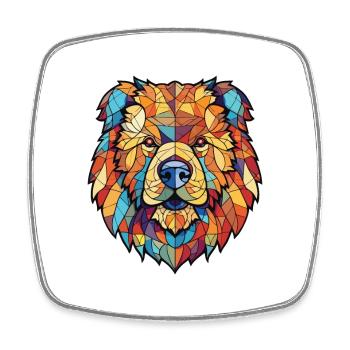 Chow Chow Hunderasse Aquarellglas Illustration - Viereckiger Kühlschrankmagnet - Weiß - Vorne