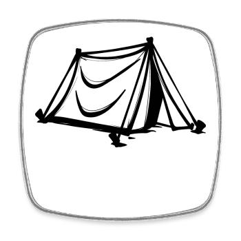 Camping Tents Campsite Relaxing Hikers - Square fridge magnet - white - Front