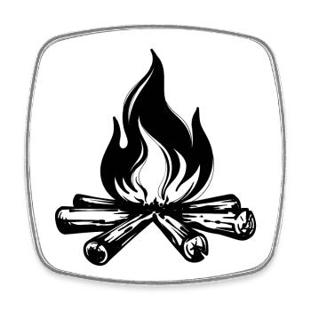 Lagerfeuer Campingplatz Camping Wanderer Chillen - Viereckiger Kühlschrankmagnet - Weiß - Vorne