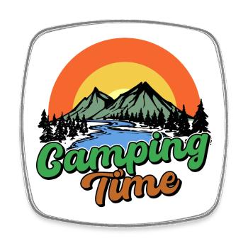 Nature Montagnes Camping Déclaration Camping Relax - Magnet carré - blanc - Devant