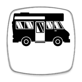 Camping-car Camping-car Randonneurs Camping - Magnet carré - blanc - Devant