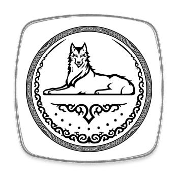 Wolf des Kaukasus - Viereckiger Kühlschrankmagnet - Weiß - Vorne