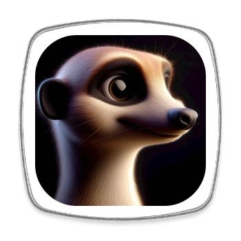 Cute meerkat in animation style - Square fridge magnet - white - Front