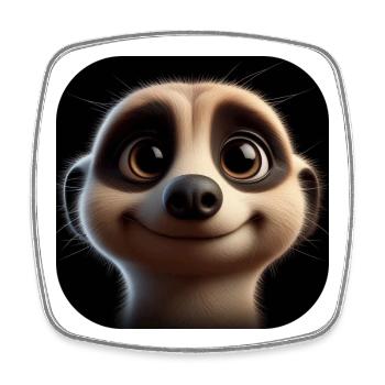 Suricate amical avec de grands yeux - Magnet carré - blanc - Devant