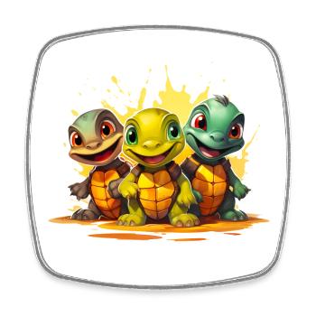 Baby turtles squad - Square fridge magnet - white - Front