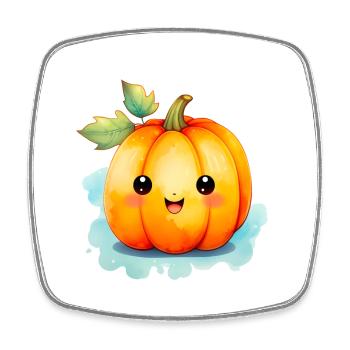 Watercolor kawaii pumpkin - Square fridge magnet - white - Front