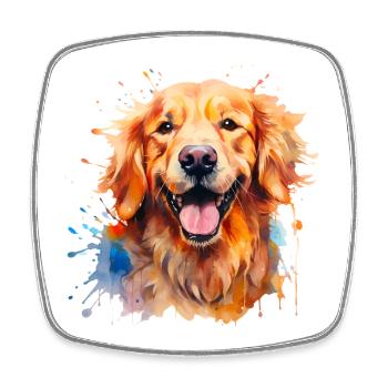 Aquarell Golden Retriever - Viereckiger Kühlschrankmagnet - Weiß - Vorne