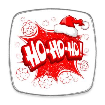 Christmas, Santa Claus, Happy Holidays - Square fridge magnet - white - Front