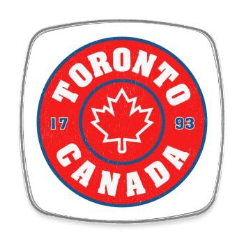 Toronto Kanada Rundemblem Ahornblatt - Viereckiger Kühlschrankmagnet - Weiß - Vorne