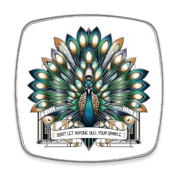 Ne laissez personne ternir votre éclat - Peacock - Positi - Magnet carré - blanc - Devant