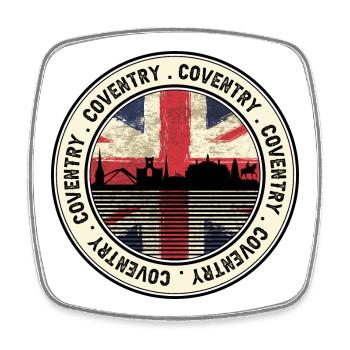 Coventry Union Skyline Badge - Square fridge magnet - white - Front