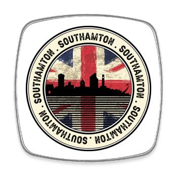 Southampton Skyline Union Jack Seal - Square fridge magnet - white - Front