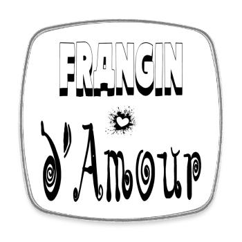 Frangin Amour Cœur Frère - Magnet carré - blanc - Devant