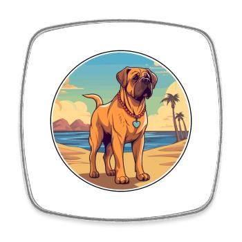 Alpine Mastiff Dog Breed Cartoon Kawaii Clipart - Square fridge magnet - white - Front
